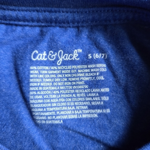 Cat & Jack Dragon & Shark Long Sleeve Crew Neck Tee Set of 2 EUC S (6/7) - Picture 9 of 10